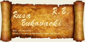 Rusa Bukovački vizit kartica